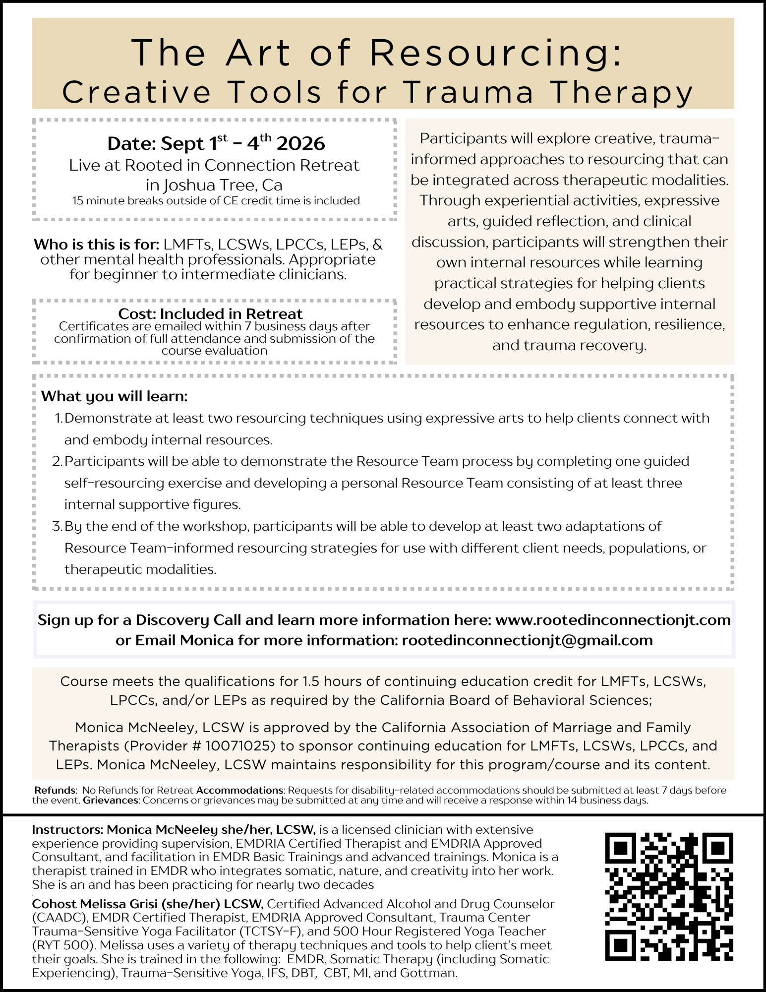 Workshop flyer: The Art of Resourcing