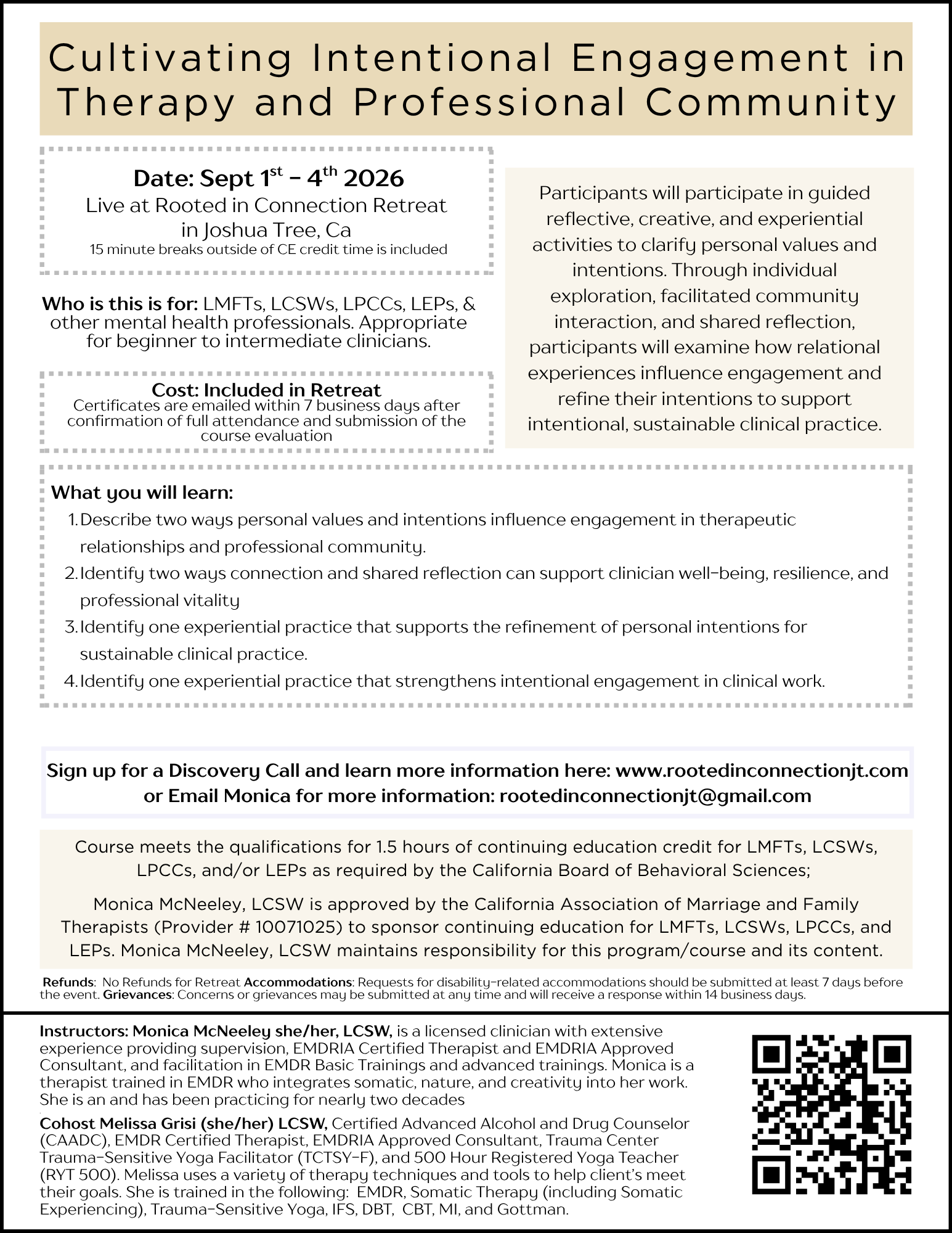 Workshop flyer: Cultivating Intentional Engagement