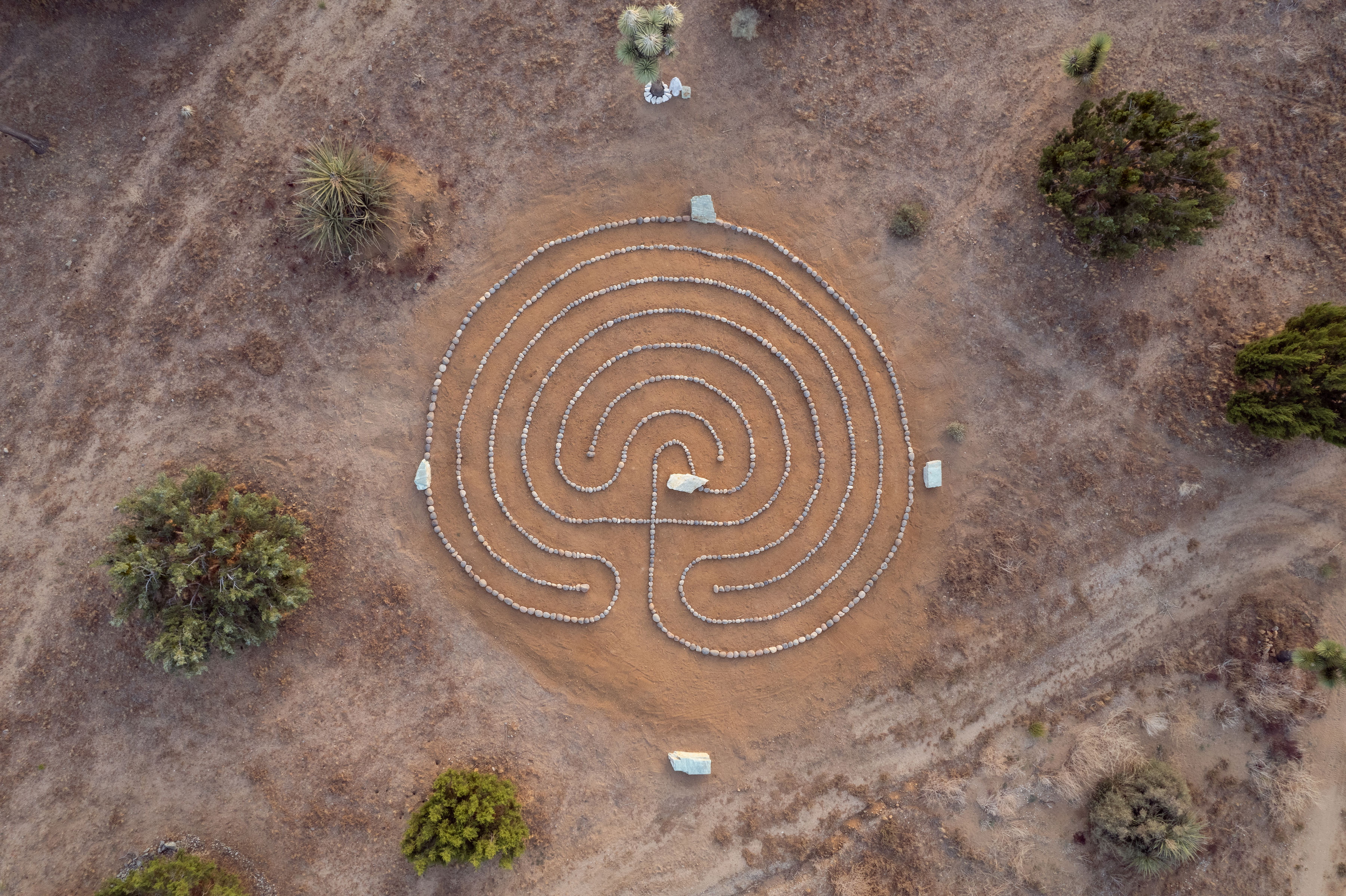 Stone labyrinth at the retreat property