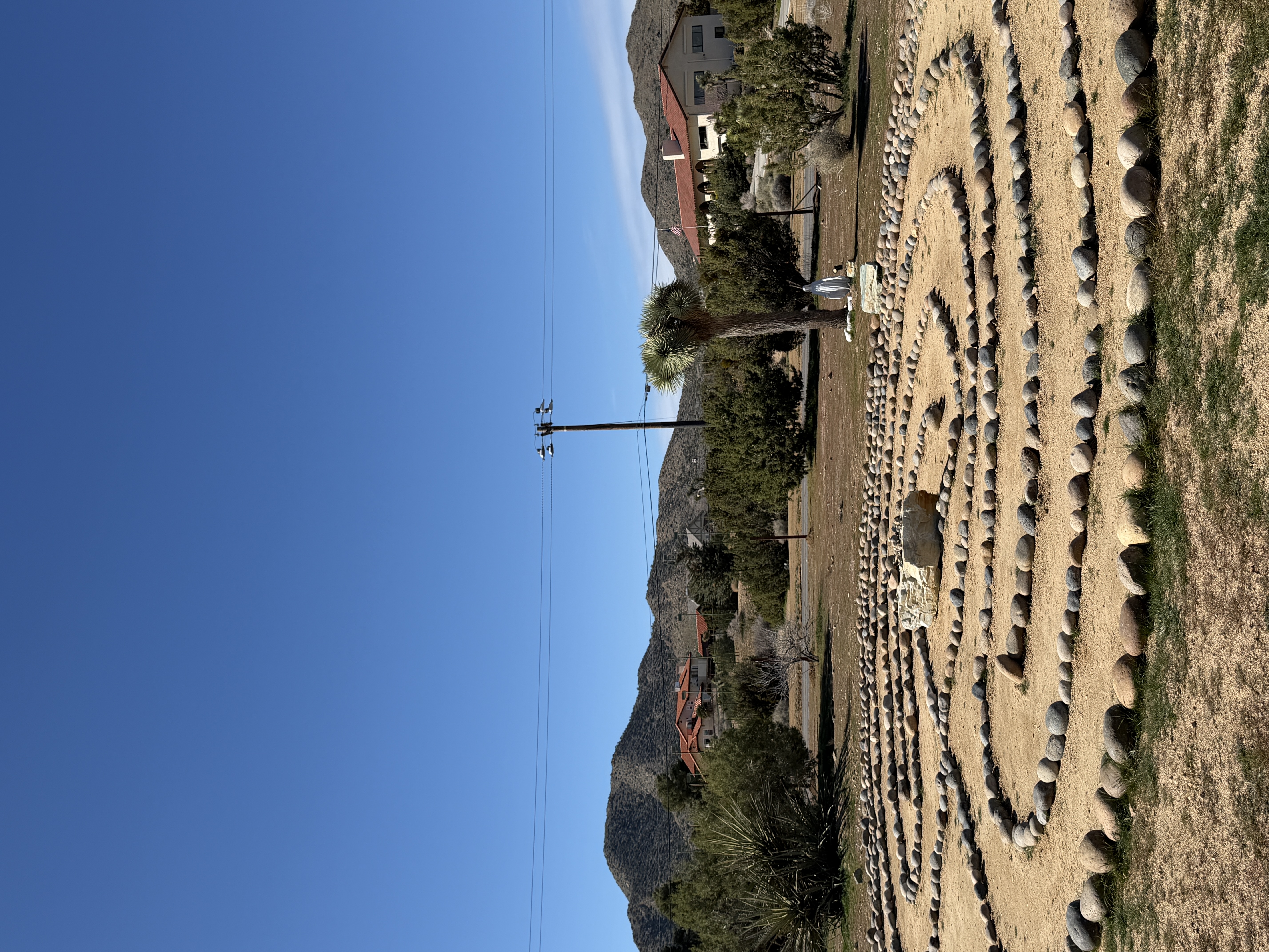 Stone labyrinth at the desert retreat property